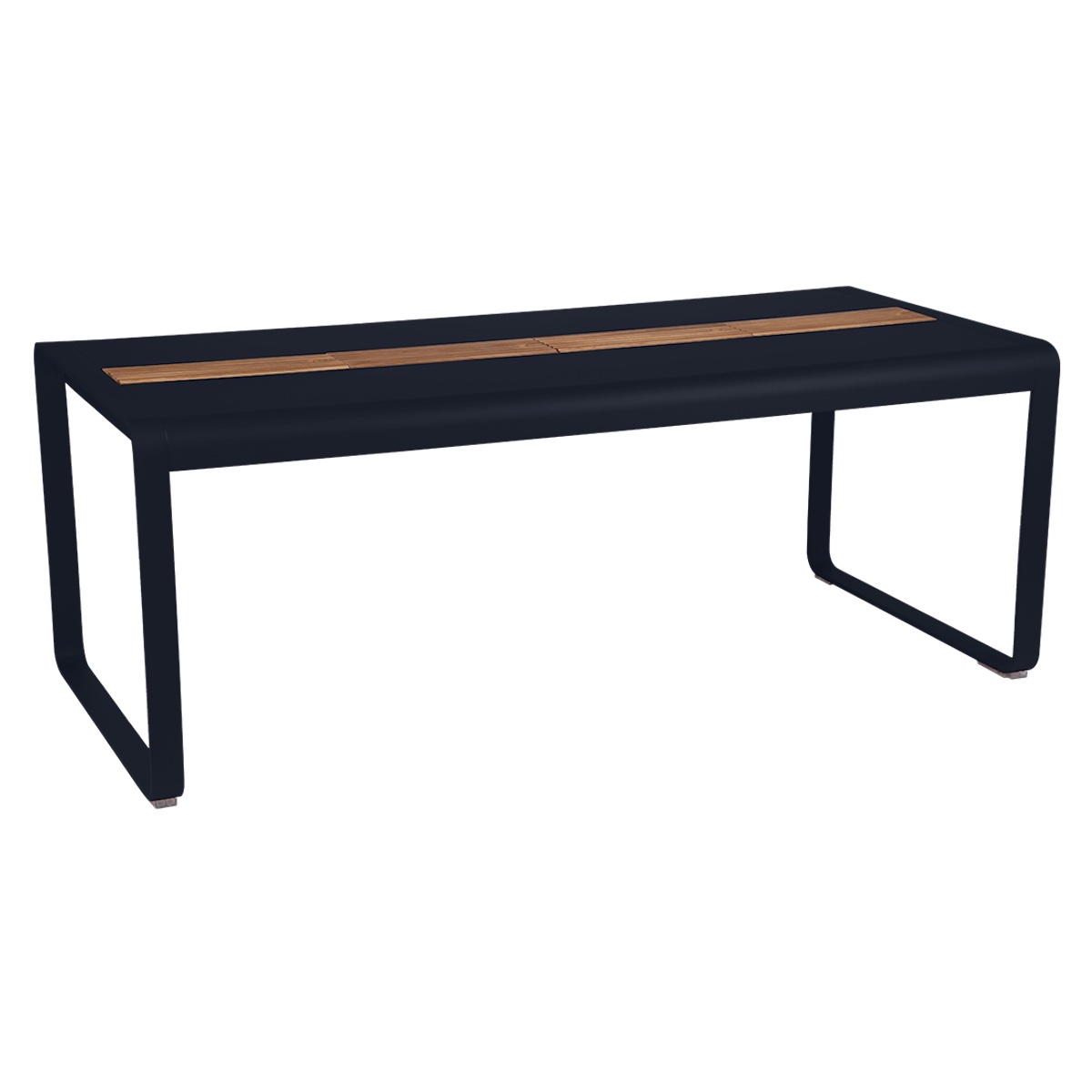 Table de jardin avec rangement 196x90cm BELLEVIE Fermob bleu abysse