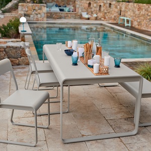 Table de jardin avec rangement 196x90cm BELLEVIE Fermob bleu abysse