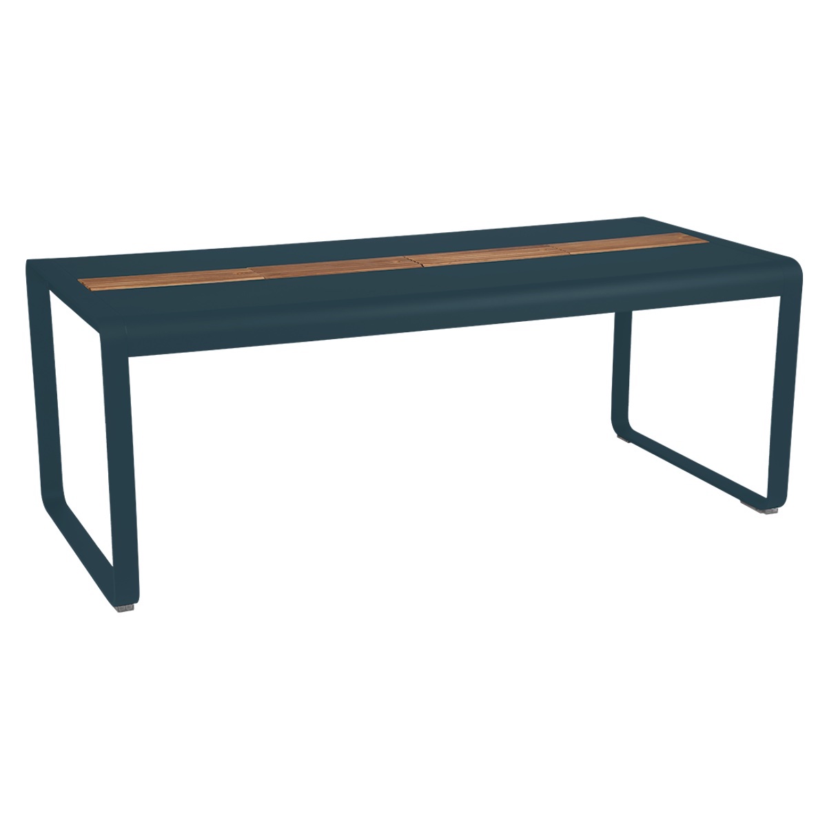 Table de jardin avec rangement 196x90cm BELLEVIE Fermob bleu acapulco