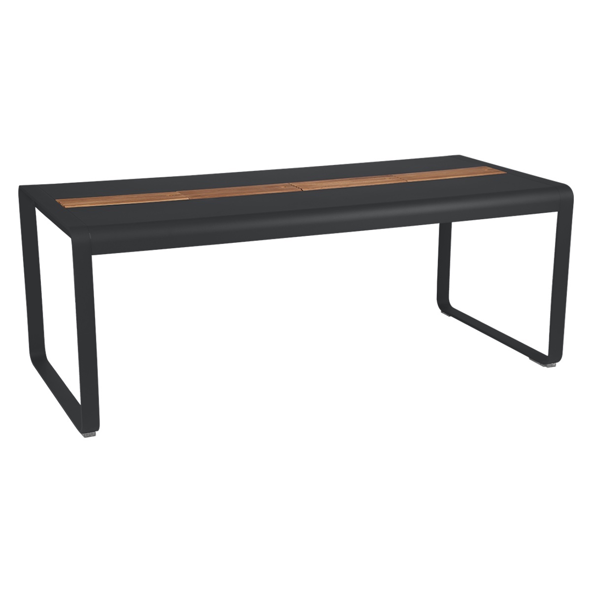 Table de jardin avec rangement 196x90cm BELLEVIE Fermob carbone