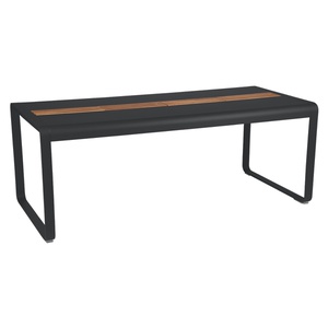 Table de jardin avec rangement 196x90cm BELLEVIE Fermob carbone