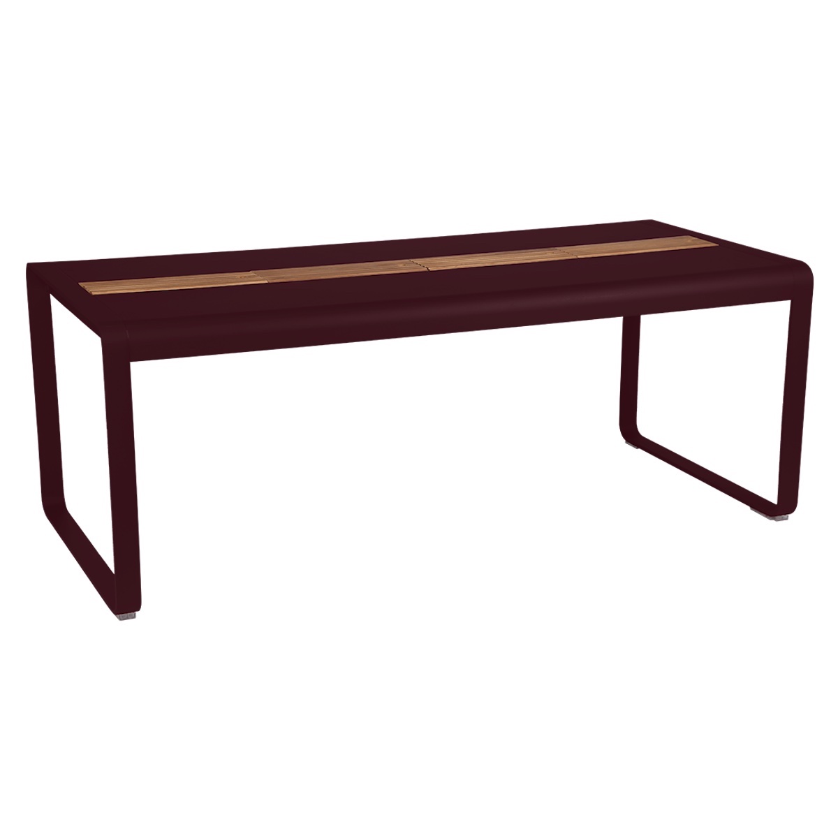 Table de jardin avec rangement 196x90cm BELLEVIE Fermob cerise noire