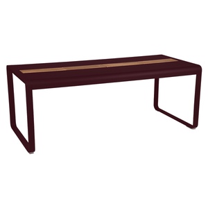 Table de jardin avec rangement 196x90cm BELLEVIE Fermob cerise noire