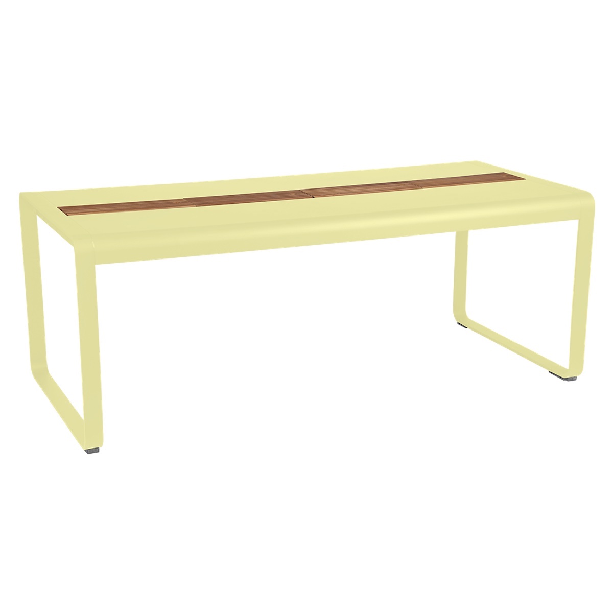 Table de jardin avec rangement 196x90cm BELLEVIE Fermob citron givré
