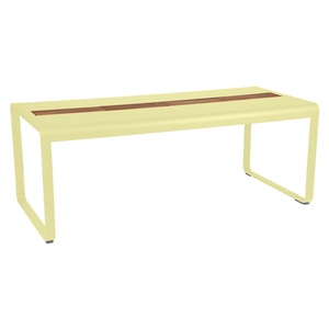 Table de jardin avec rangement 196x90cm BELLEVIE Fermob citron givré