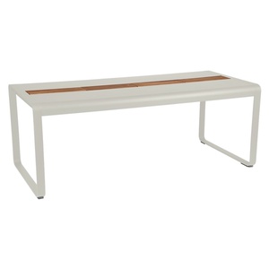 Table de jardin avec rangement 196x90cm BELLEVIE Fermob gris argile