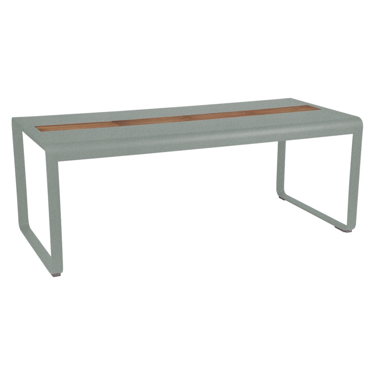 Table de jardin avec rangement 196x90cm BELLEVIE Fermob gris lapilli
