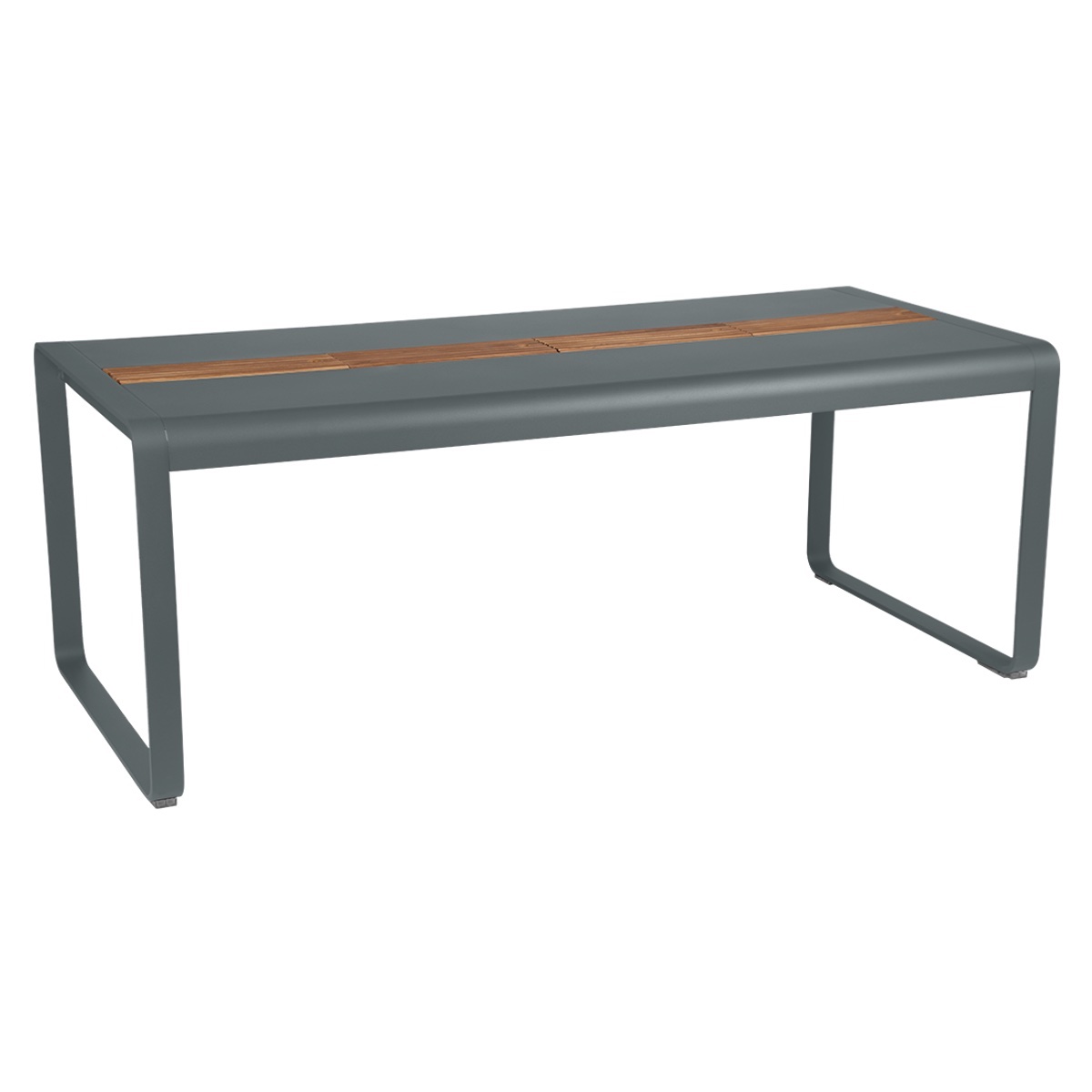 Table de jardin avec rangement 196x90cm BELLEVIE Fermob gris orage