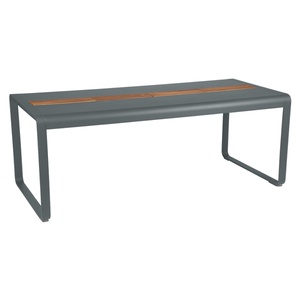 Table de jardin avec rangement 196x90cm BELLEVIE Fermob gris orage