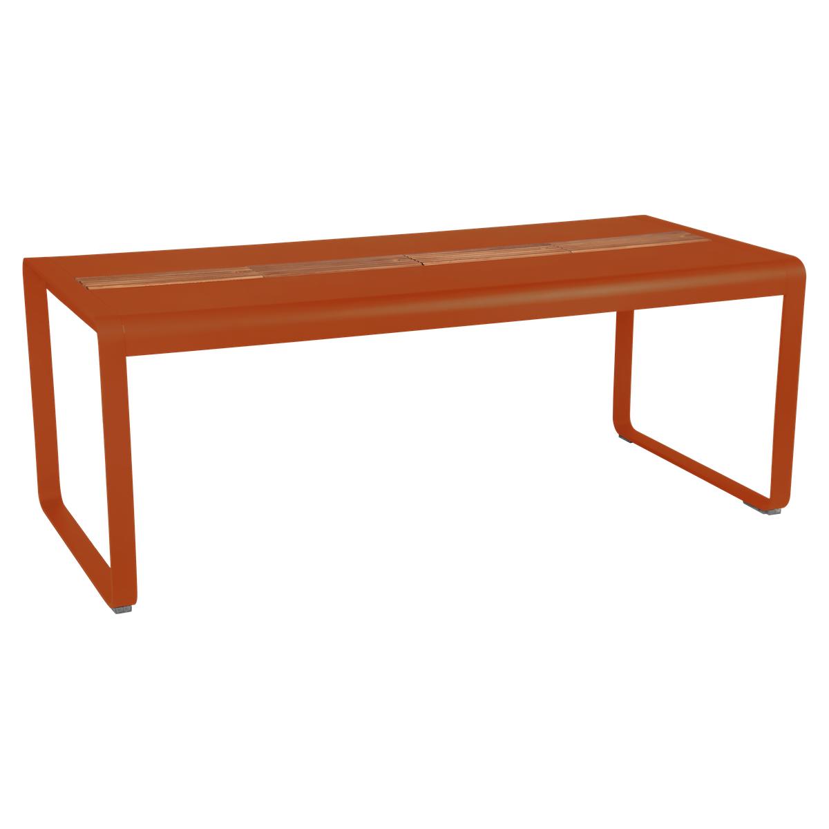 Table de jardin avec rangement 196x90cm BELLEVIE Fermob orange confite