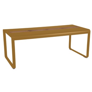 Table de jardin avec rangement 196x90cm BELLEVIE Fermob pain d'épices