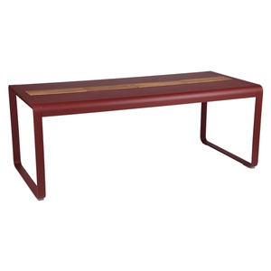 Table de jardin avec rangement 196x90cm BELLEVIE Fermob piment