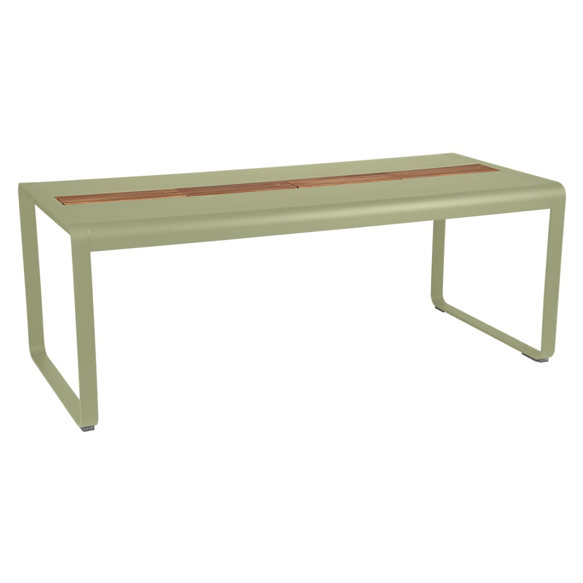 Table de jardin avec rangement 196x90cm BELLEVIE Fermob vert tilleul