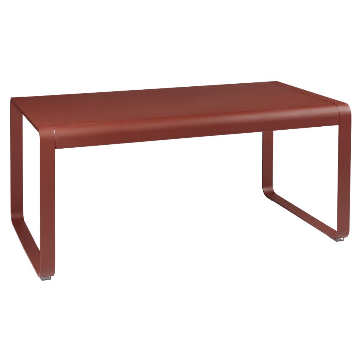 Table de jardin mi-hauteur 80x140cm BELLEVIE Fermob rouge ocre
