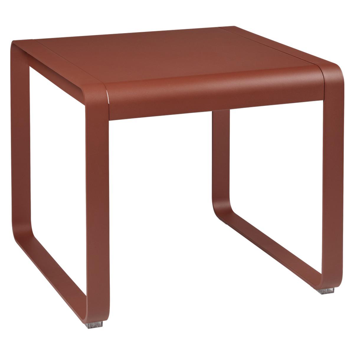 Table de jardin mi-hauteur 80x74cm BELLEVIE Fermob rouge ocre