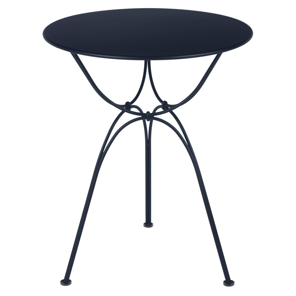 Table de jardin ronde 60cm AIRLOOP Fermob bleu abysse