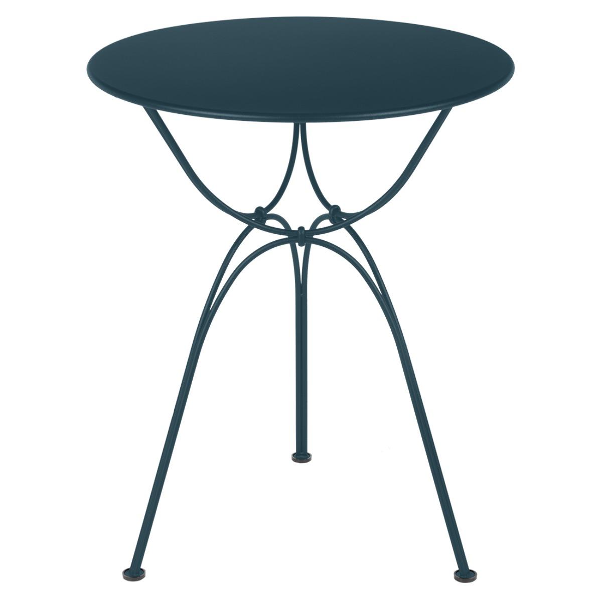 Table de jardin ronde 60cm AIRLOOP Fermob bleu acapulco