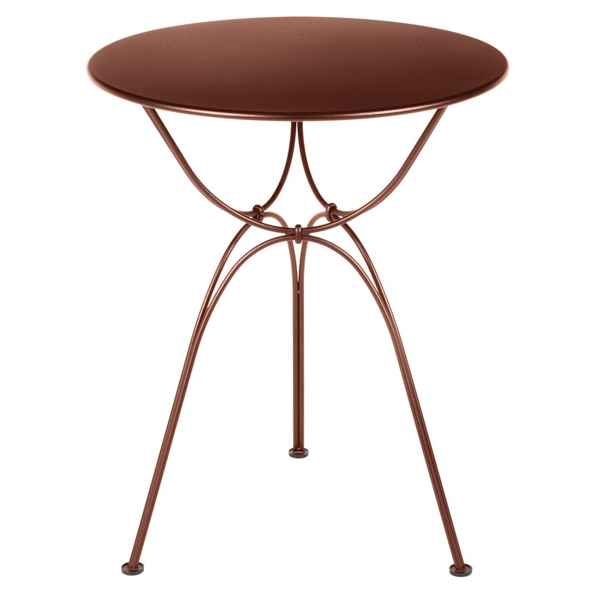 Table de jardin ronde 60cm AIRLOOP Fermob ocre rouge