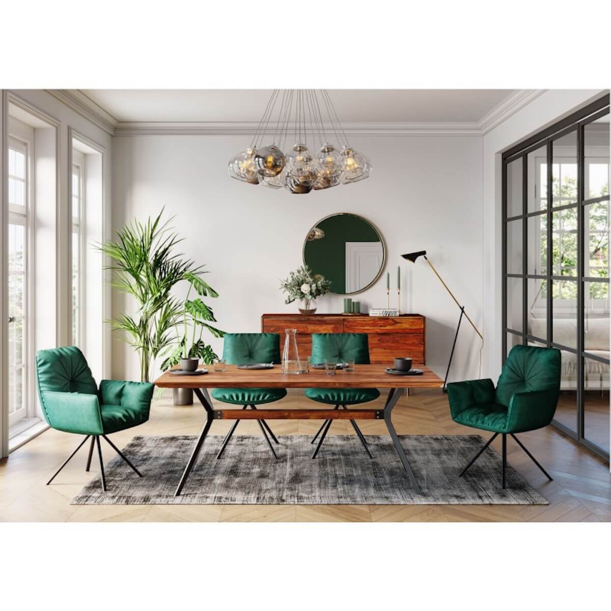 Table Downtown noyer 100x220cm Kare Design