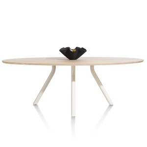 Table elipse 250x110cm ARVADA Xooon Naturel Nebbia Pied Central
