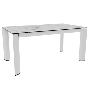 Table extensible 220/280x100cm DELTA Calligaris céramique verre Marbre blanc