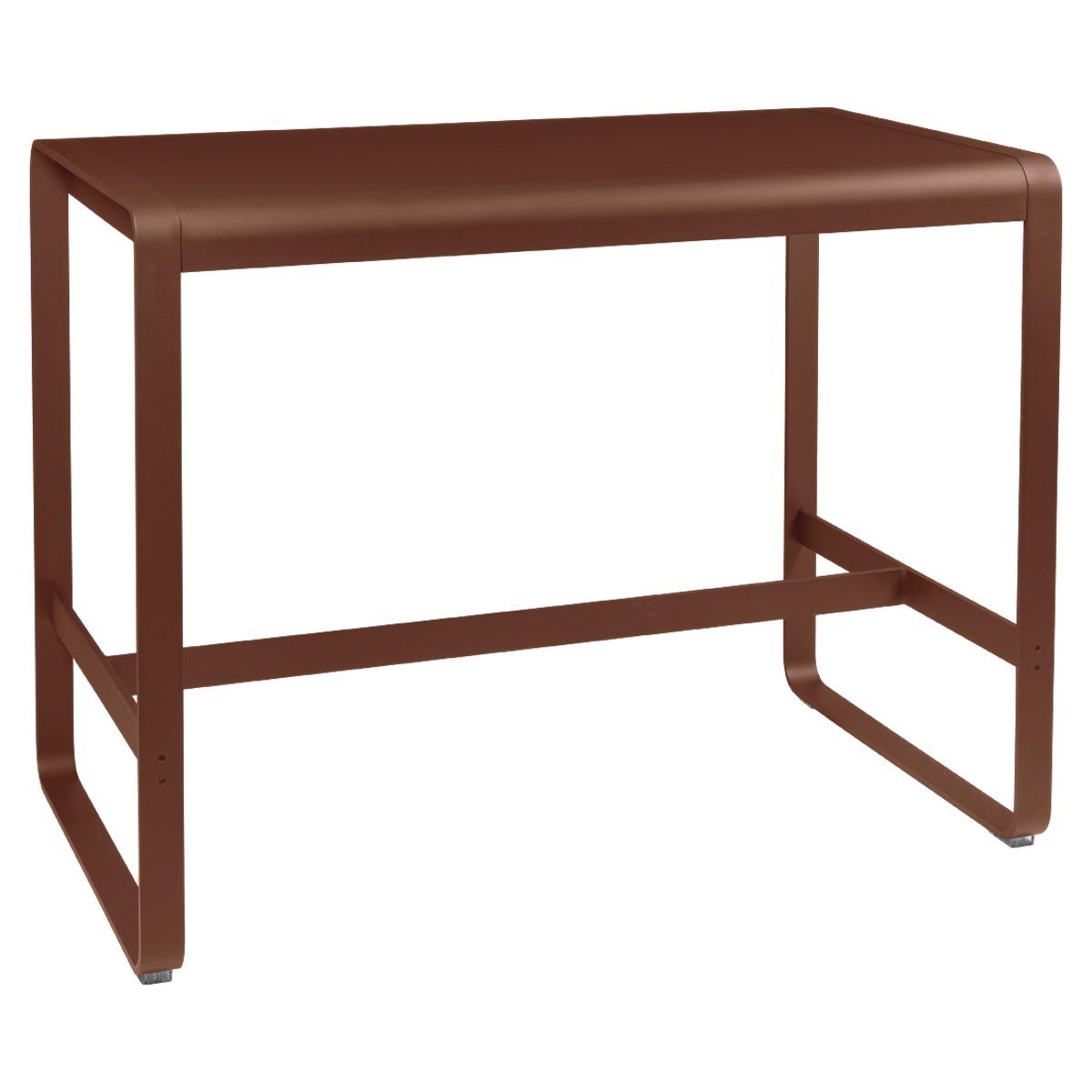 Table haute 80x140cm BELLEVIE Fermob rouge ocre