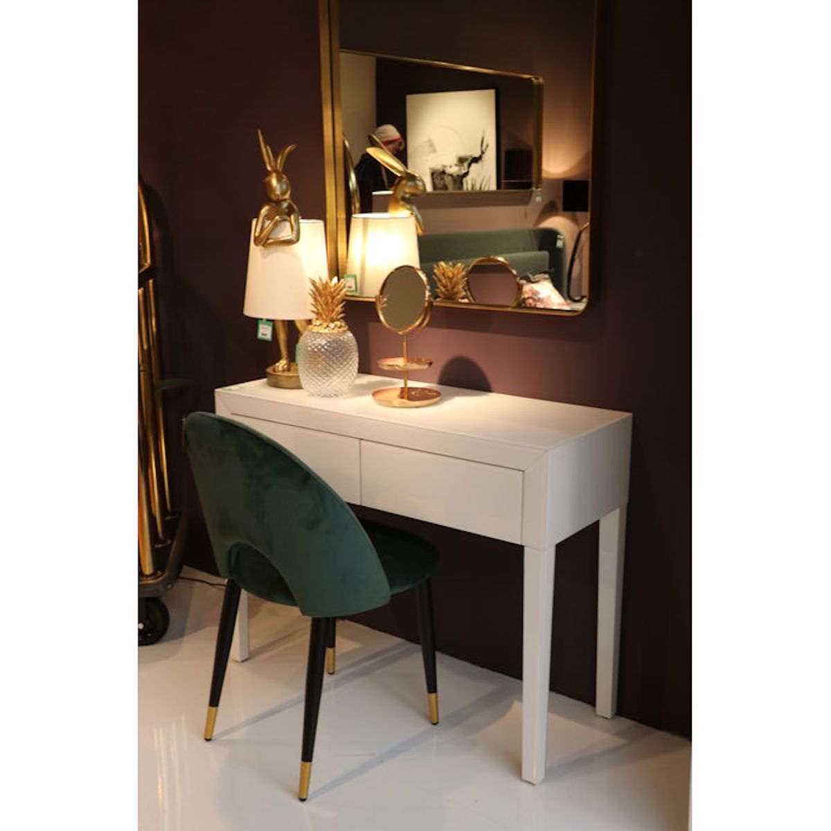 Table Lamp Animal Rabbit Gold/White 68cm Kare Design