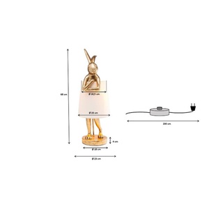 Table Lamp Animal Rabbit Gold/White 68cm Kare Design