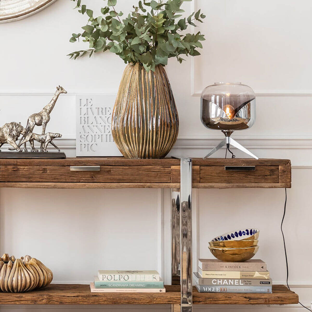 Table Lamp Chrome Goblet Ball Kare Design