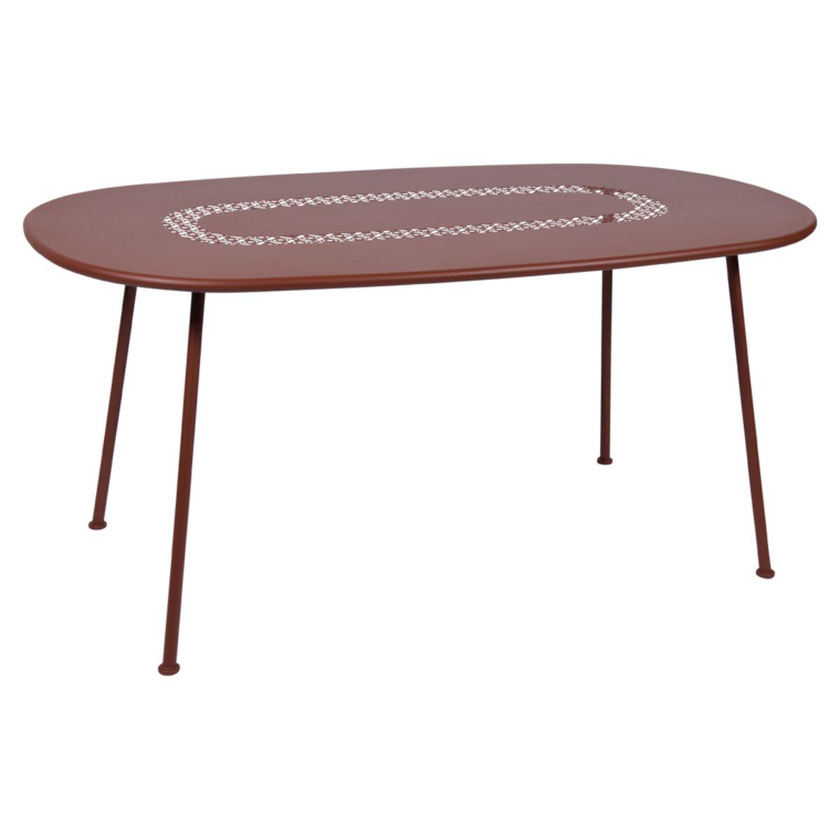 Table LORETTE Fermob 160x90 rouge ocre