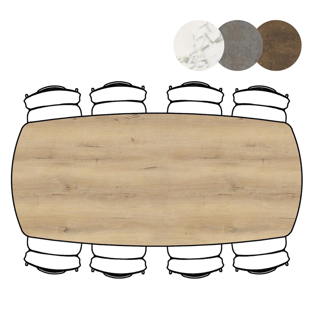 Table MASURA XOOON OVALE 240x110x77 Naturel
