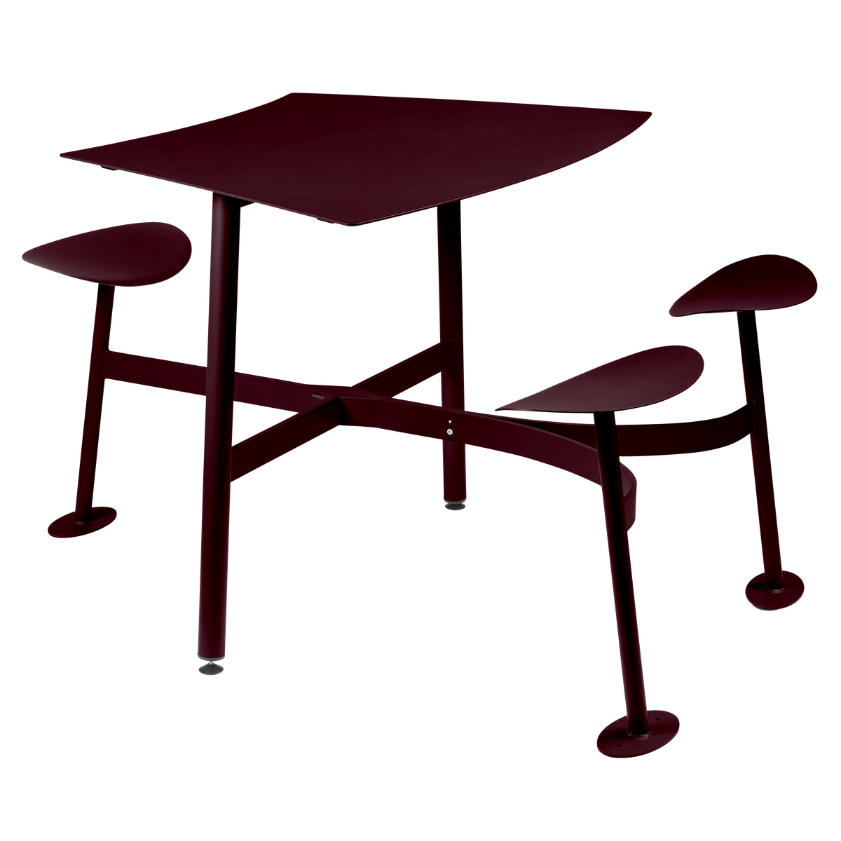 Table modulaire 3 places BOLDER Fermob cerise noire