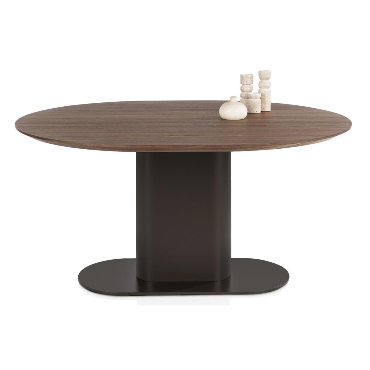 Table oavle 150x120cm BRIANZA Xooon noyer Stell brown