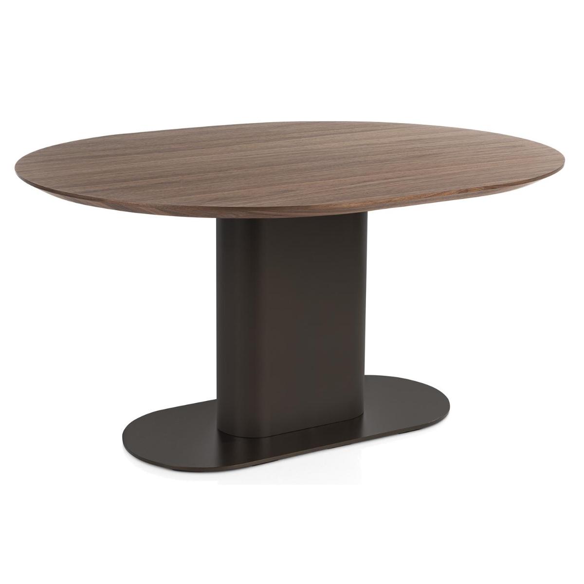 Table oavle 150x120cm BRIANZA Xooon noyer Stell brown