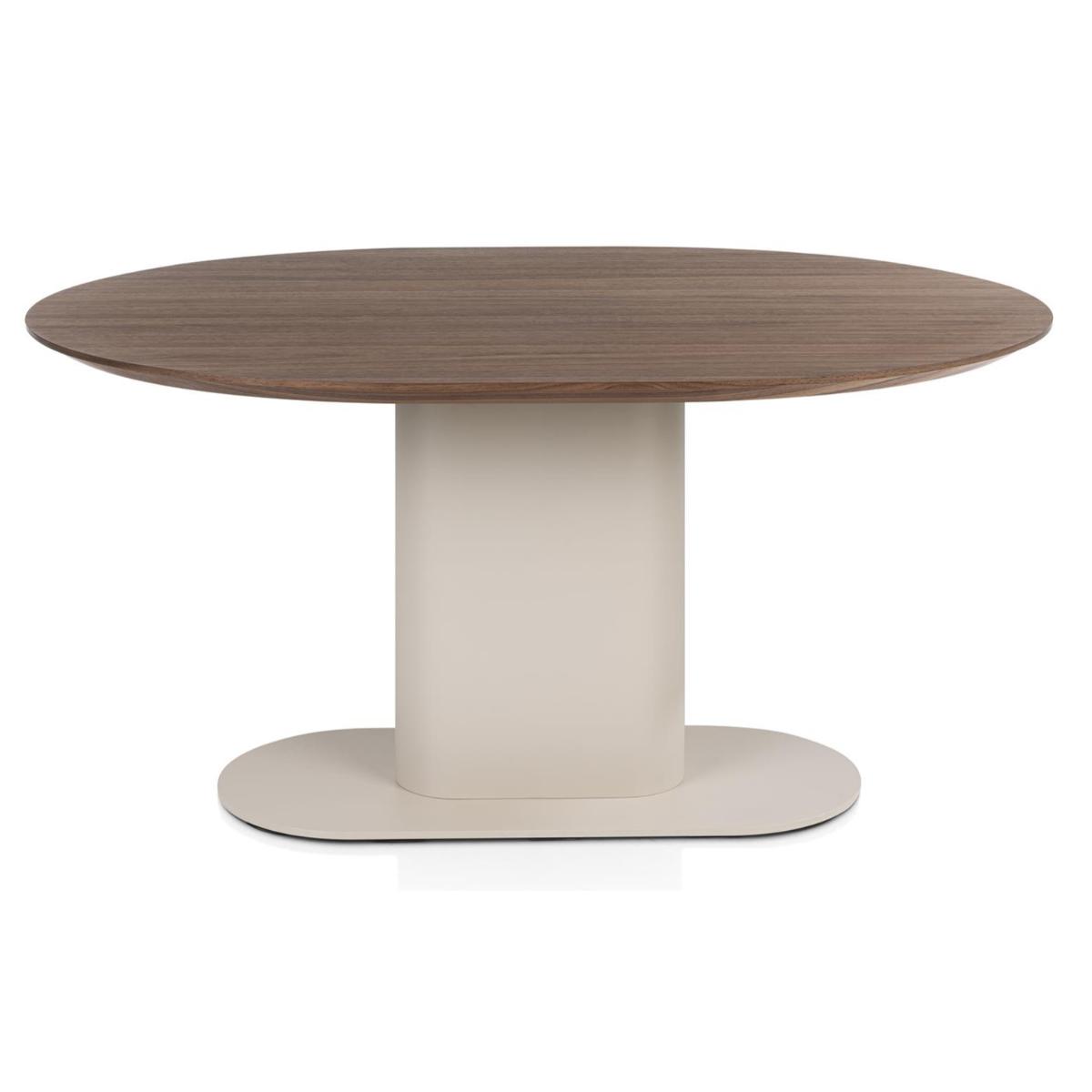 Table ovale 150x120cm BRIANZA Xooon noyer Creme