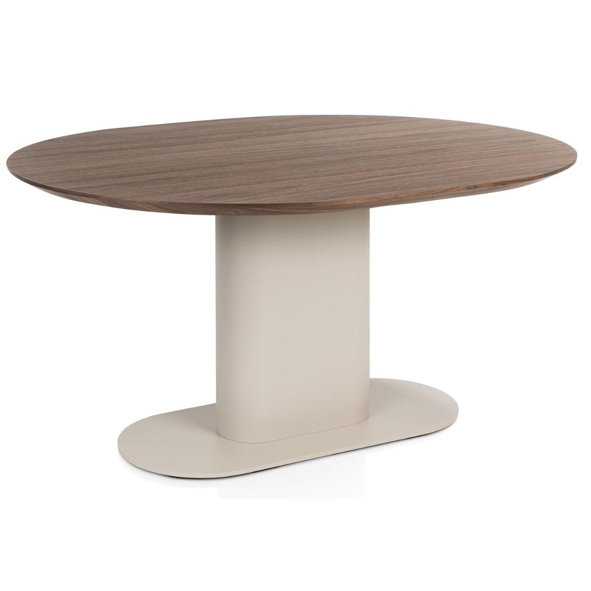 Table ovale 150x120cm BRIANZA Xooon noyer Creme