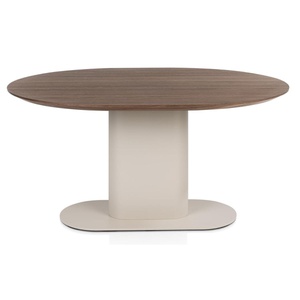 Table ovale 150x120cm BRIANZA Xooon noyer Creme