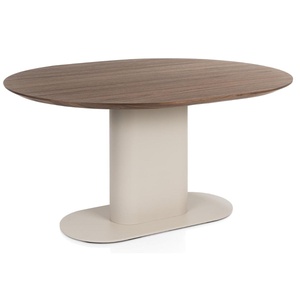 Table ovale 150x120cm BRIANZA Xooon noyer Creme