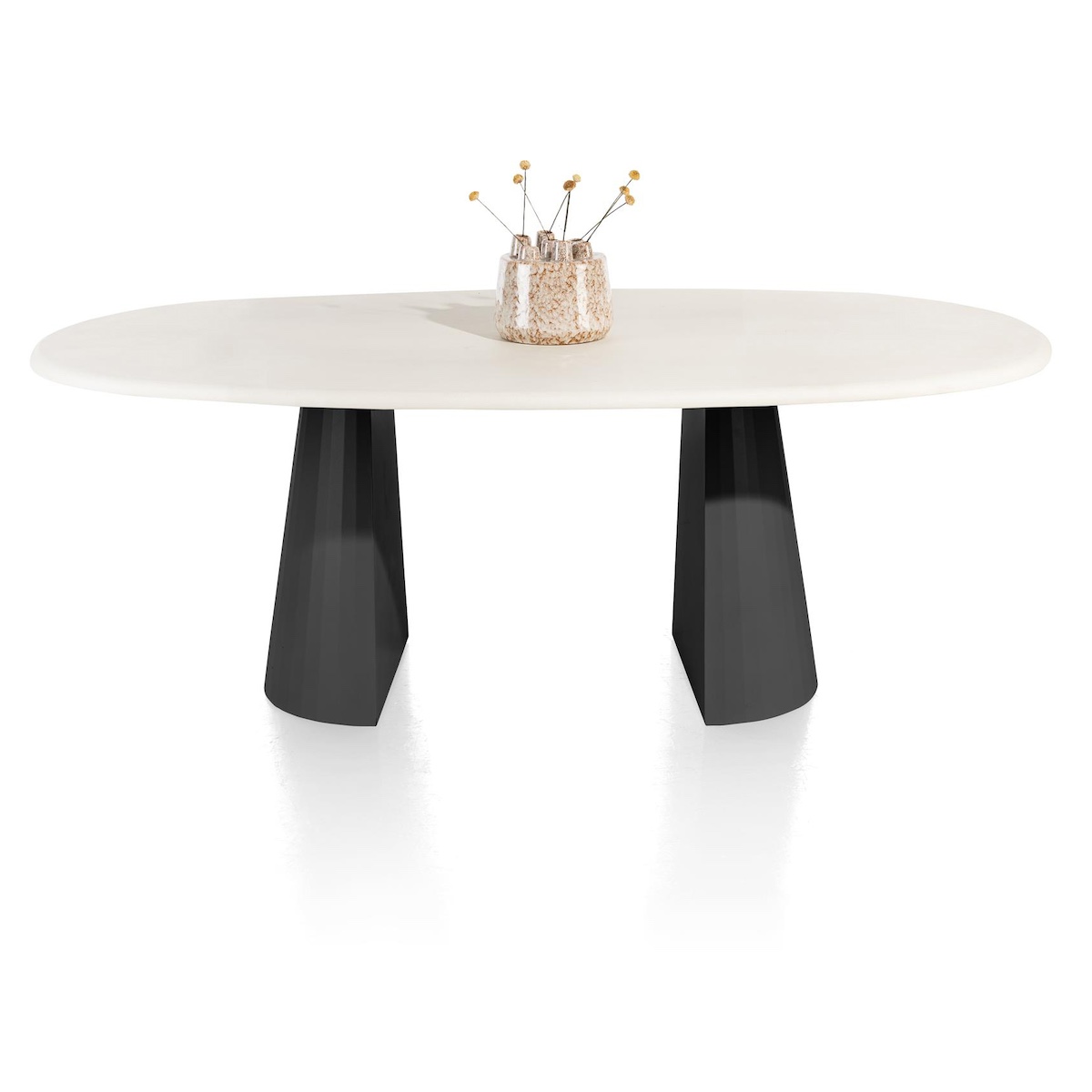 Table ovale 210x120cm LUND Xooon Noir Nebbia-Pied: Cone