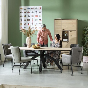 Table ovale 220x108cm LIVADA Henders & Hazel naturel pied central