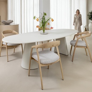 Table ovale 240x120cm LUND Xooon Nebbia-Pied Cone