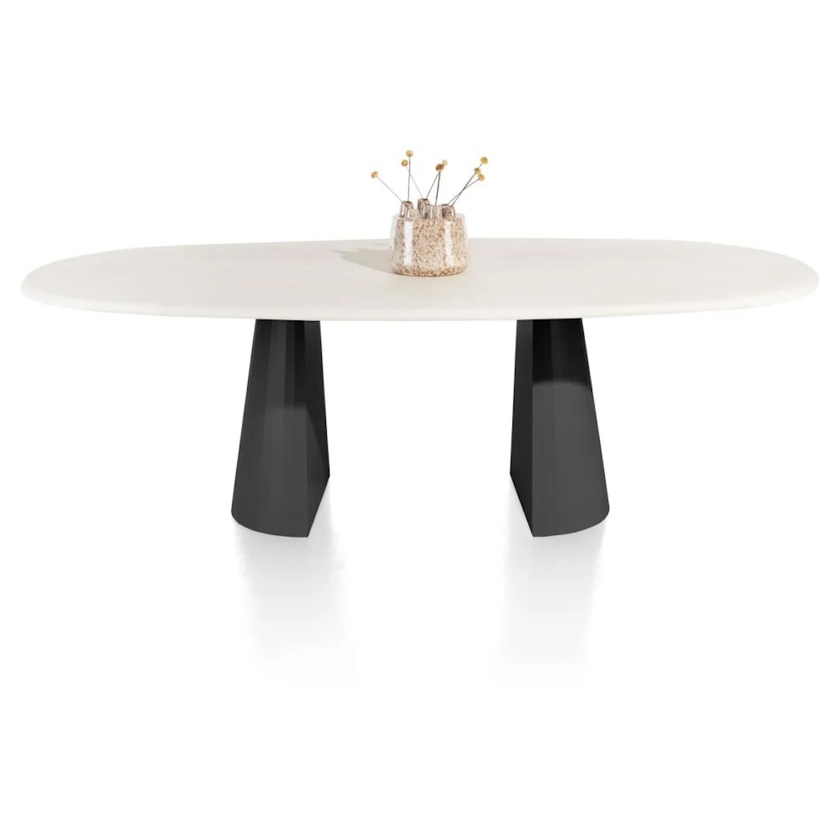 Table ovale 240x120cm LUND Xooon Noir Nebbia-Pied: Cone