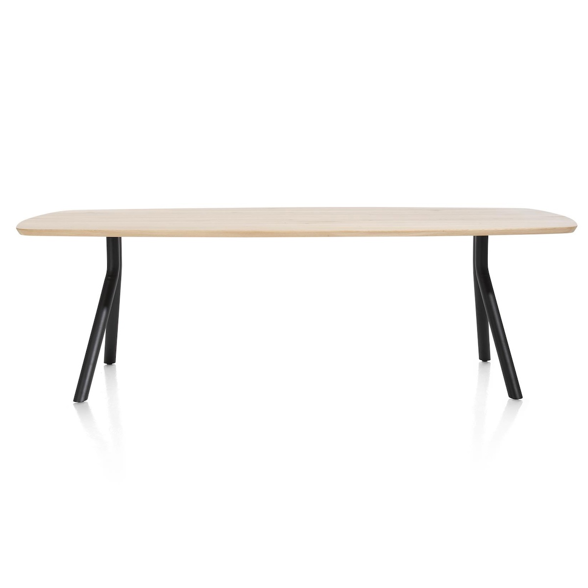 Table ovale 250x110cm ARVADA Xooon Naturel Pied sur le Coté