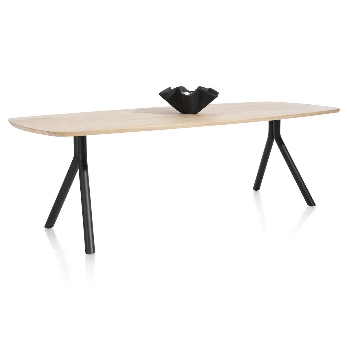 Table ovale 250x110cm ARVADA Xooon Naturel Pied sur le Coté