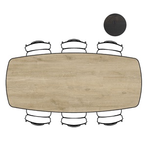Table ovale 250x110cm ARVADA Xooon Naturel Pied sur le Coté