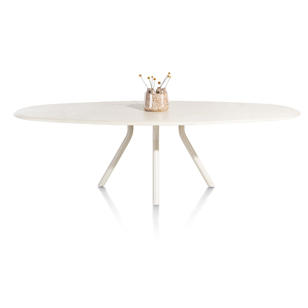 Table ovale 270x120cm LUND Xooon Nebbia-Pied Central long