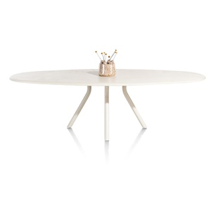 Table ovale 270x120cm LUND Xooon Nebbia-Pied Central long