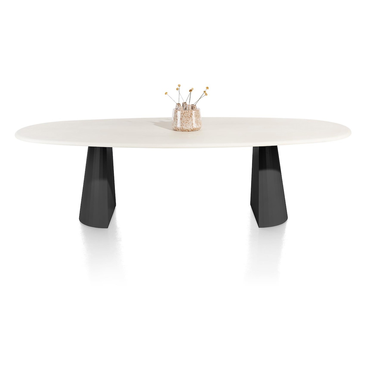 Table ovale 270x120cm LUND Xooon Noir Nebbia-Pied Cone