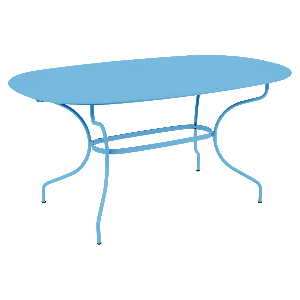 Table ovale 90X160cm OPERA + Fermob bleu maya
