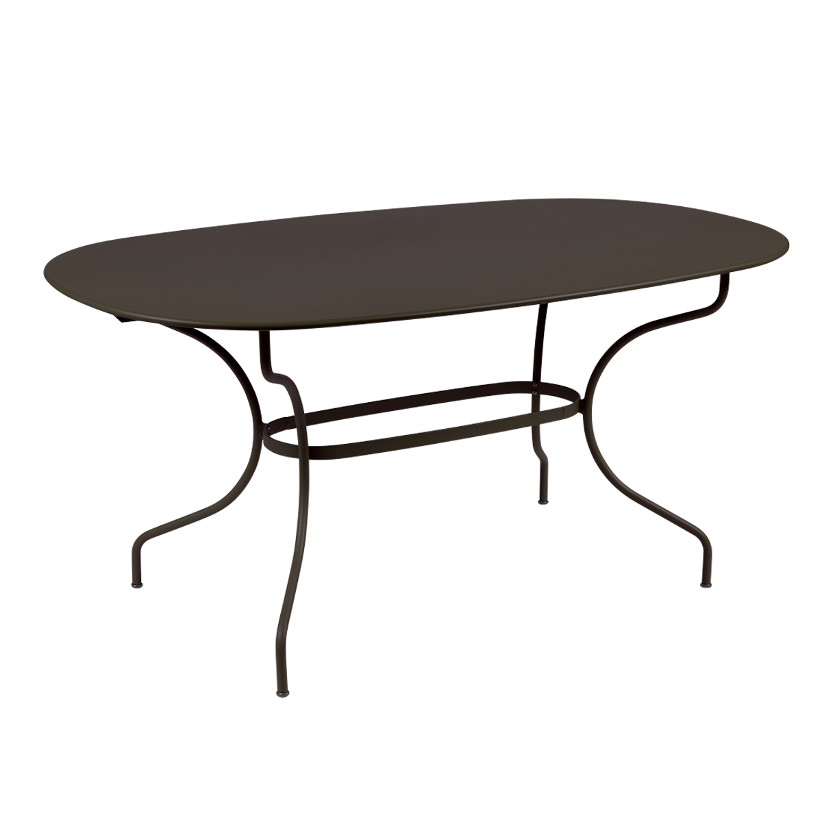 Table ovale 90x160cm OPERA + Fermob brun tonka 